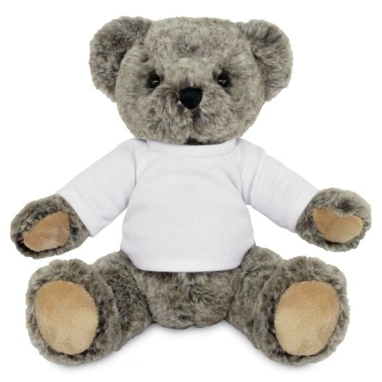 Grey Archie Teddy Bear with Removable T-shirt