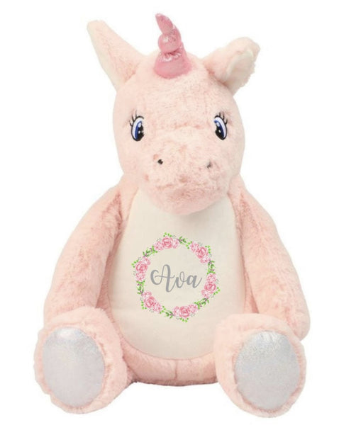 Fluffy Pink Unicorn Cuddly Toy